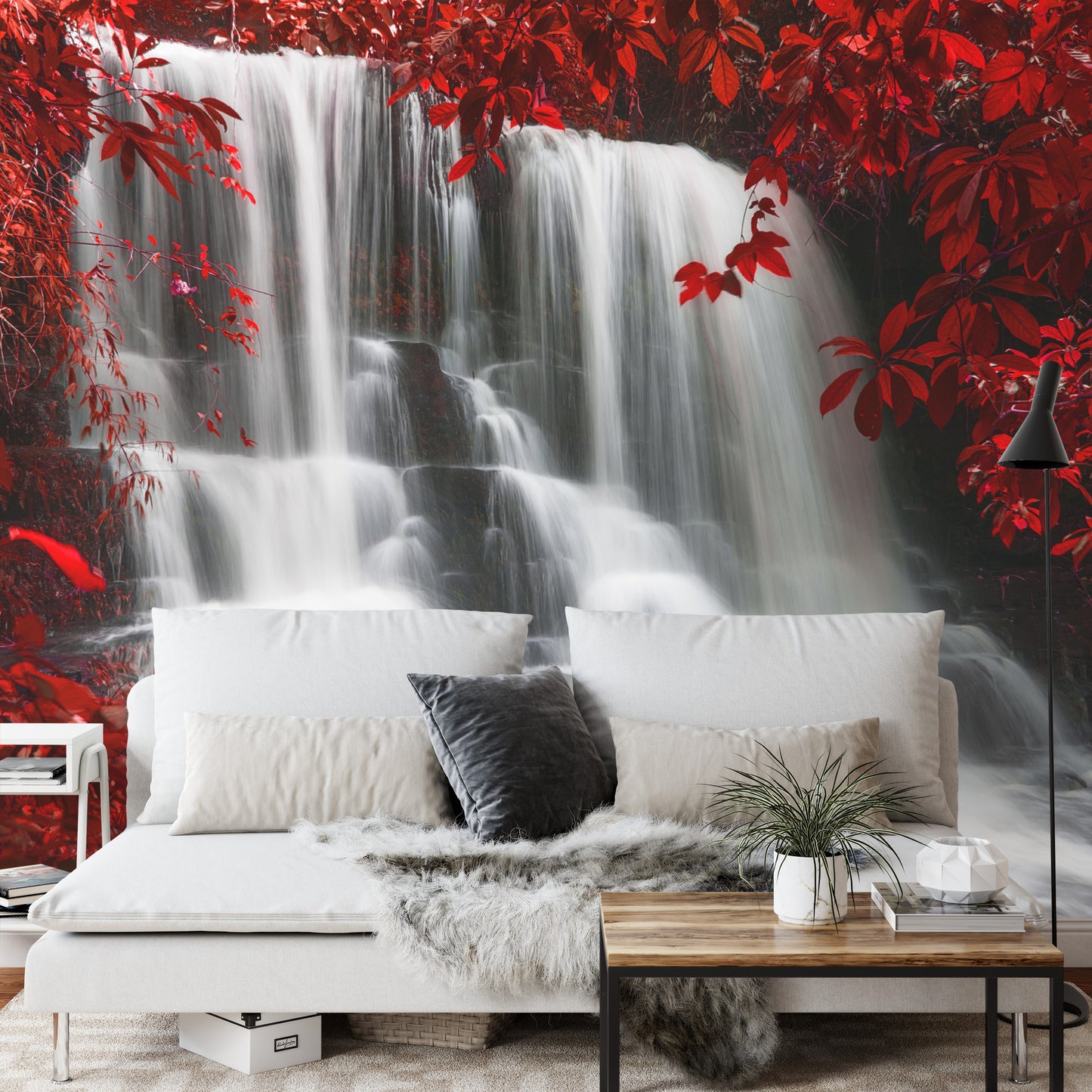 Fototapete Herbst Wasserfall