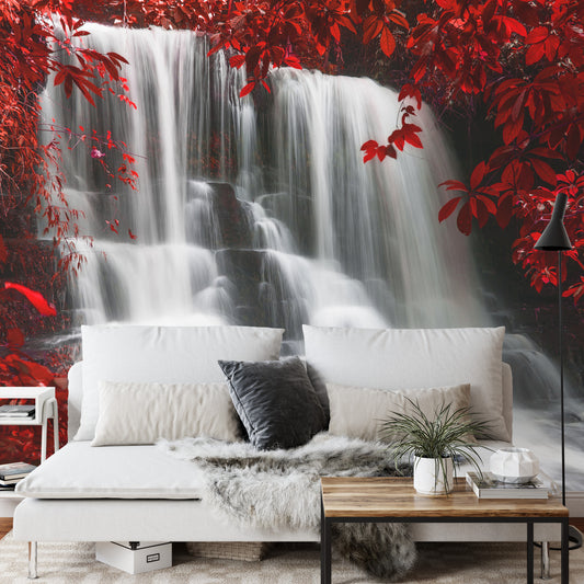 Fototapete Herbst Wasserfall