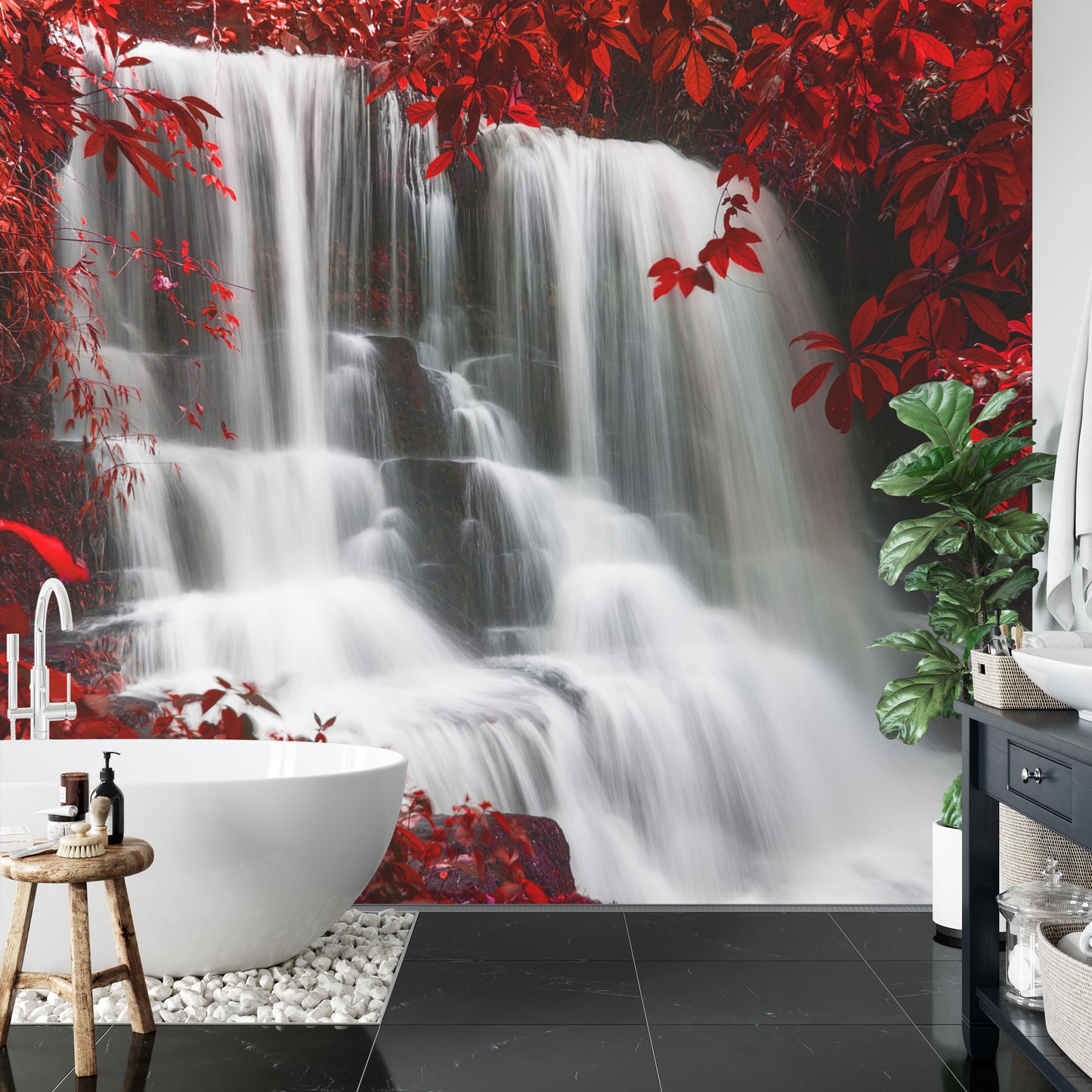 Fototapete Herbst Wasserfall