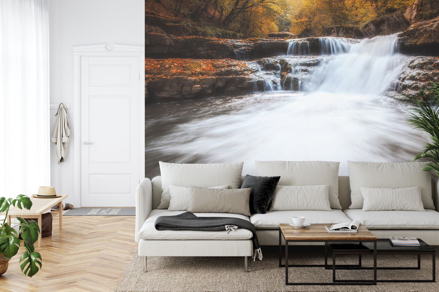 Fototapete Herbst Wasserfall