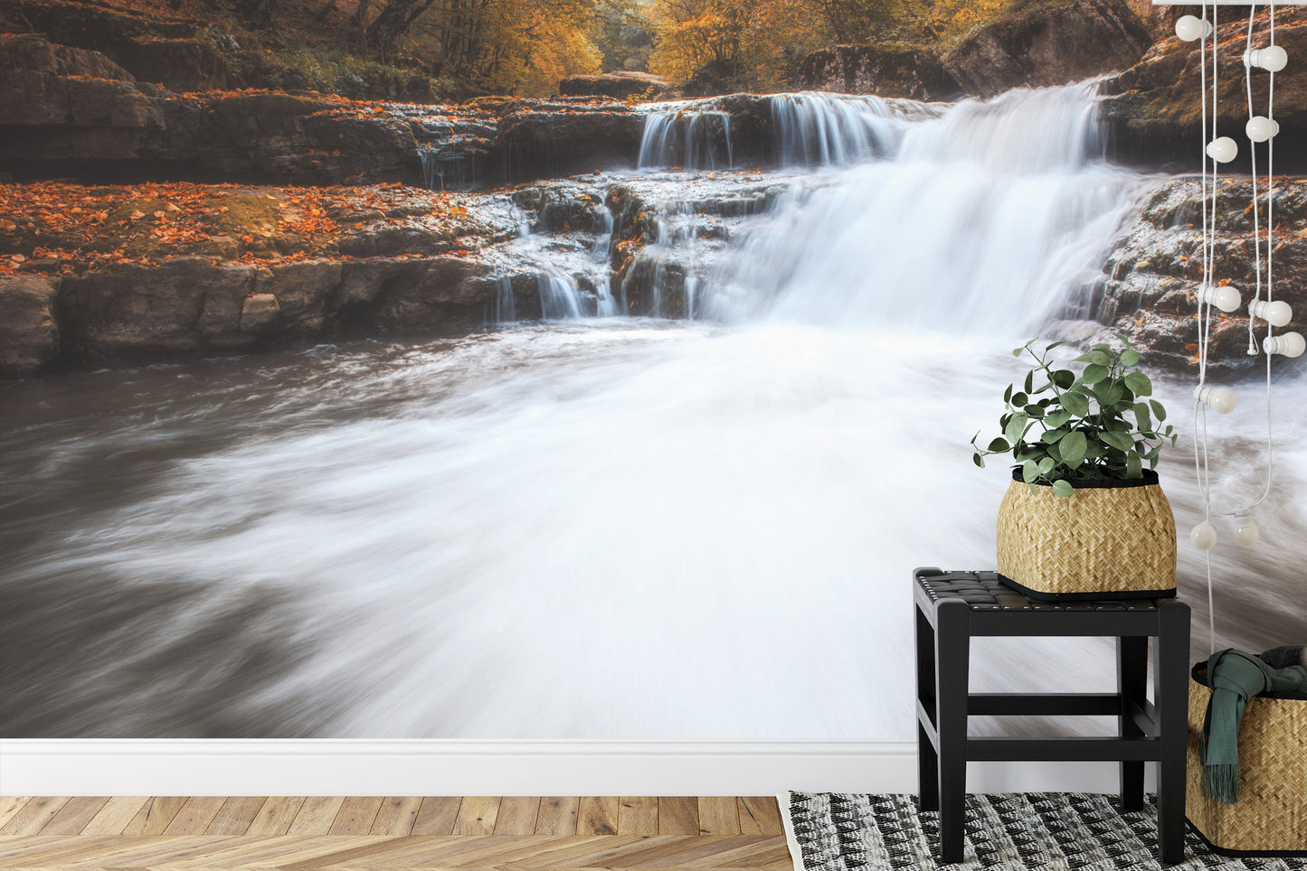 Fototapete Herbst Wasserfall