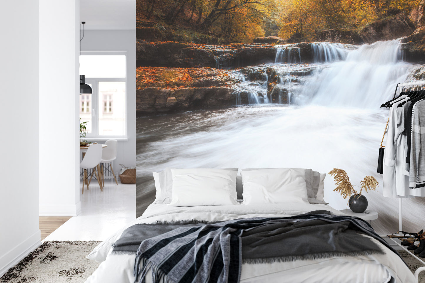 Fototapete Herbst Wasserfall