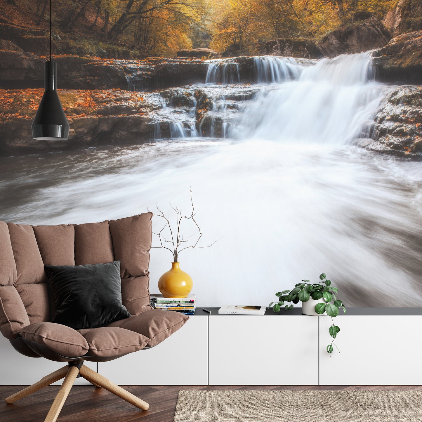 Fototapete Herbst Wasserfall