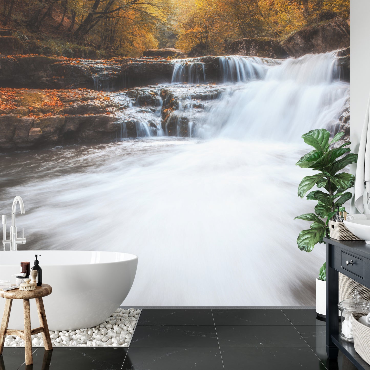 Fototapete Herbst Wasserfall