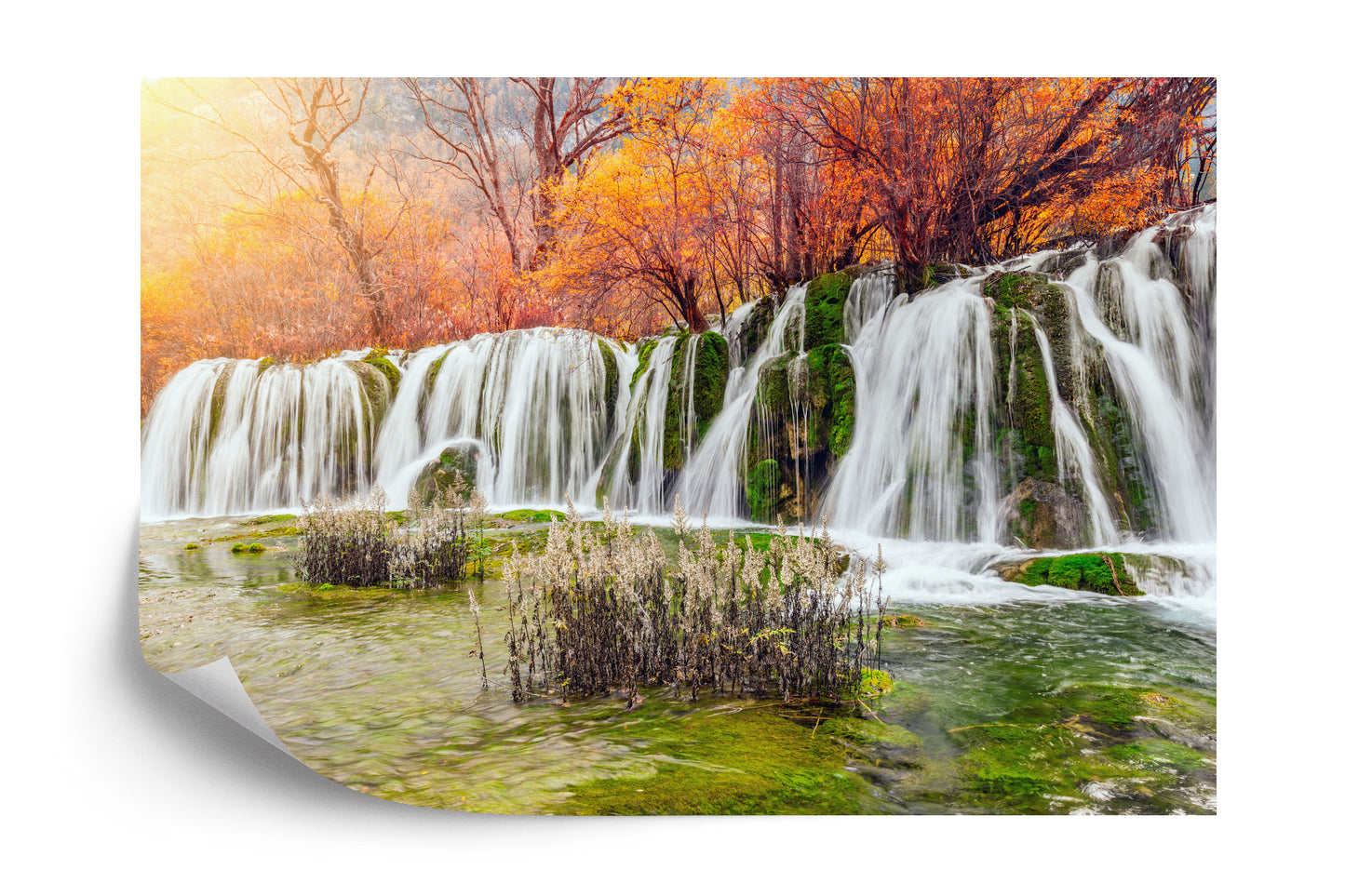 Fototapete Herbst Wasserfall