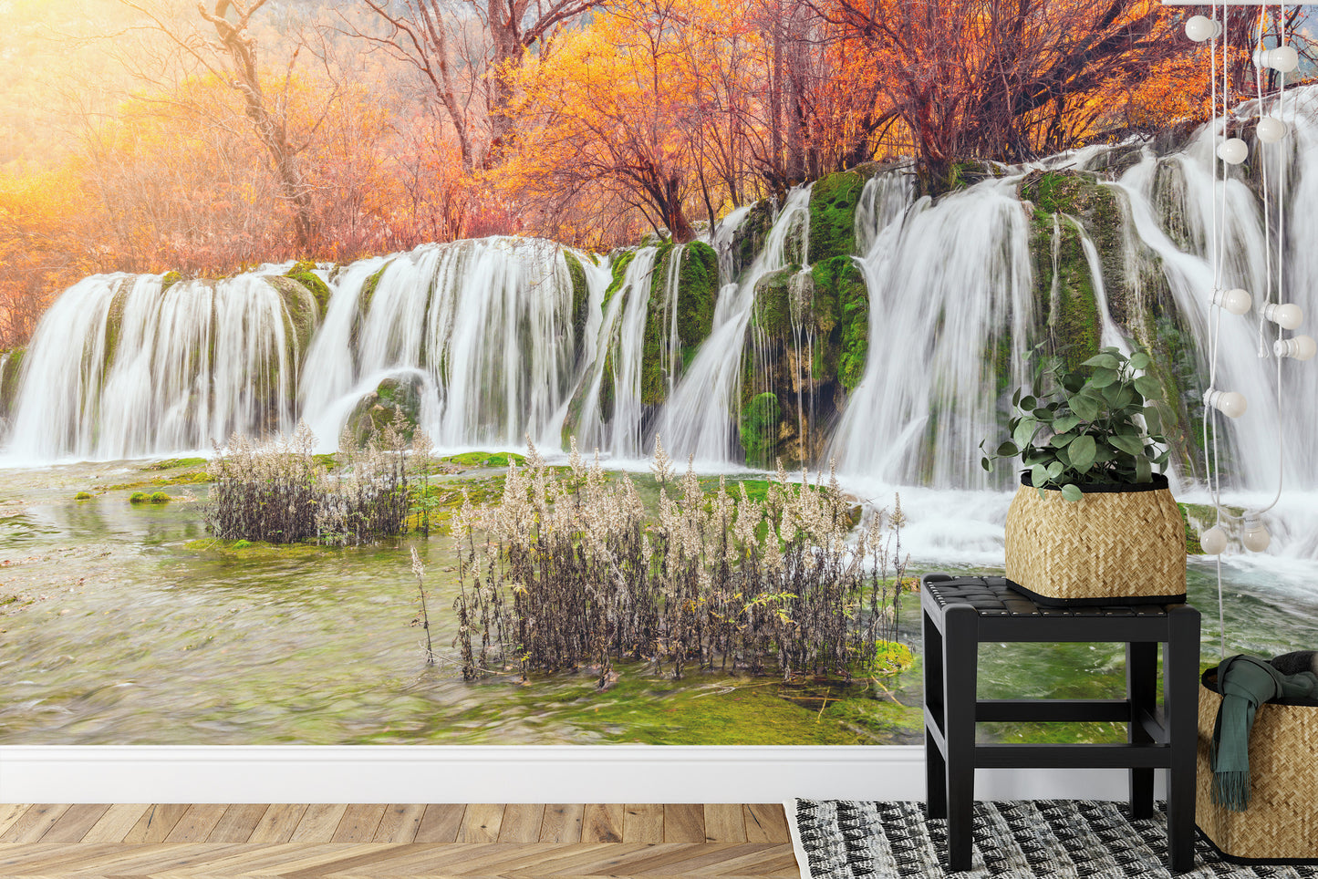 Fototapete Herbst Wasserfall