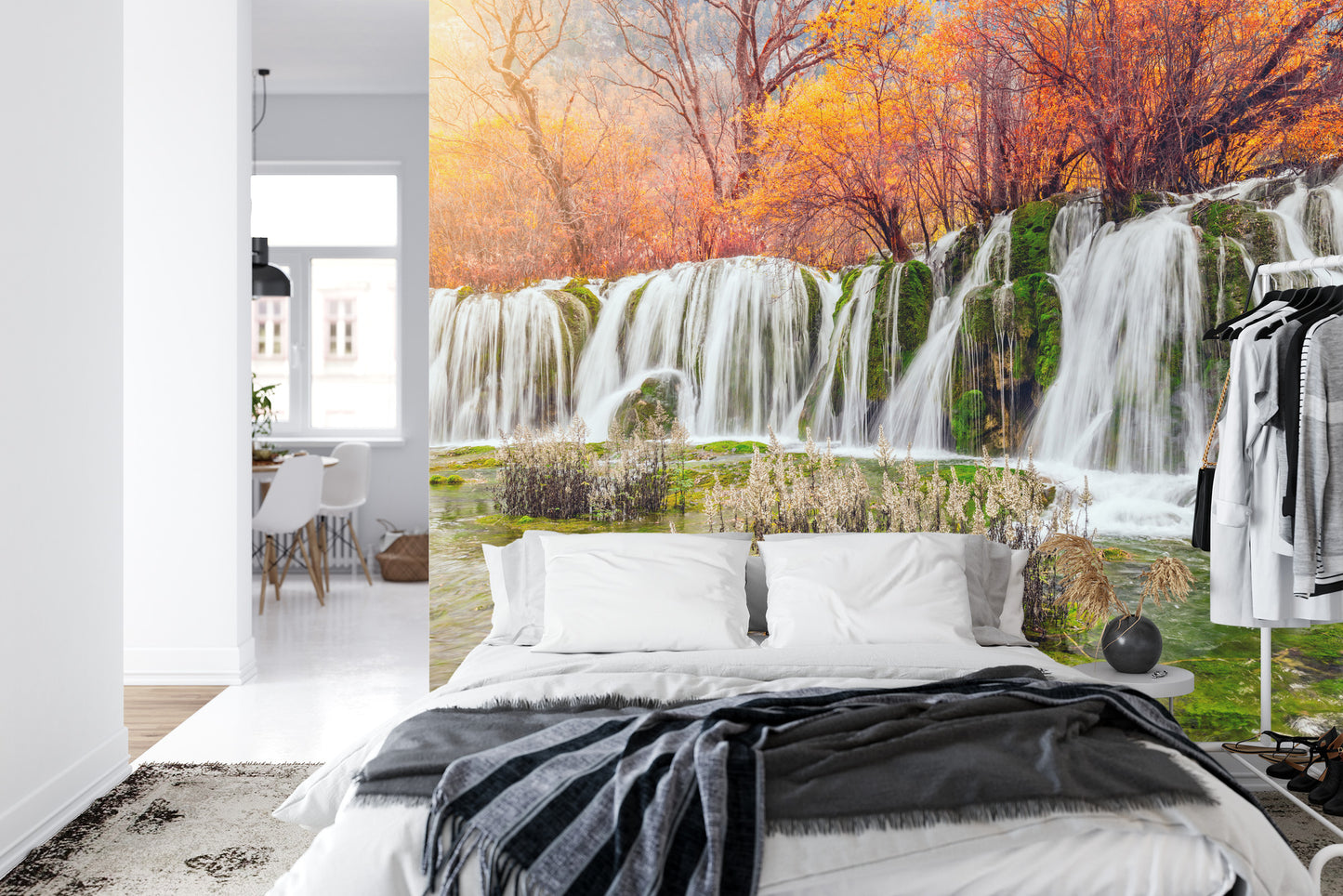 Fototapete Herbst Wasserfall