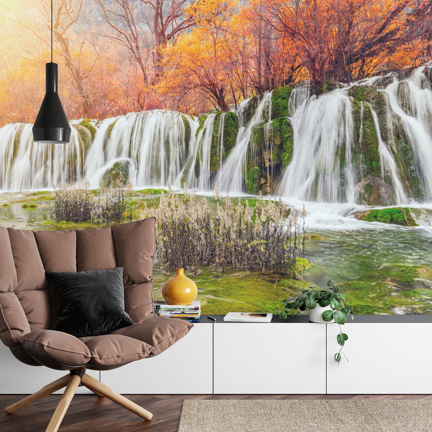 Fototapete Herbst Wasserfall