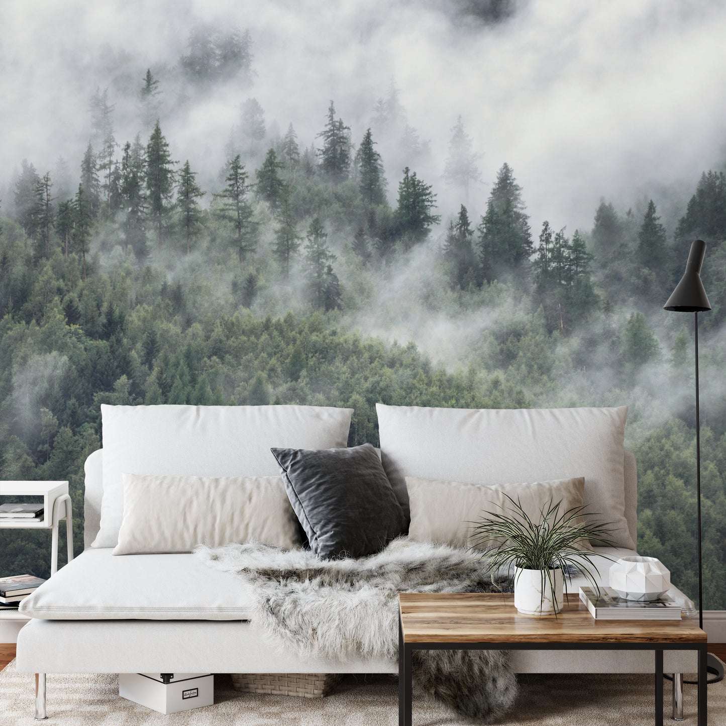 Fototapete Wald Im Morgennebel