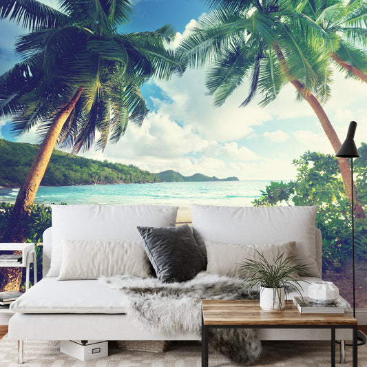 Fototapete Palmen Auf Den Seychellen