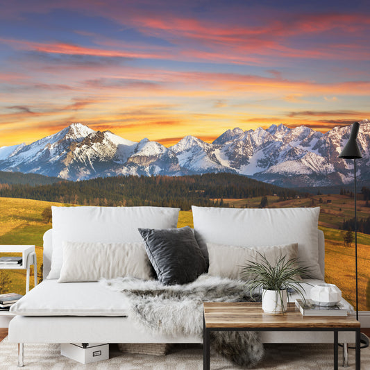 Fototapete Tatra-Gebirge Bei Sonnenuntergang