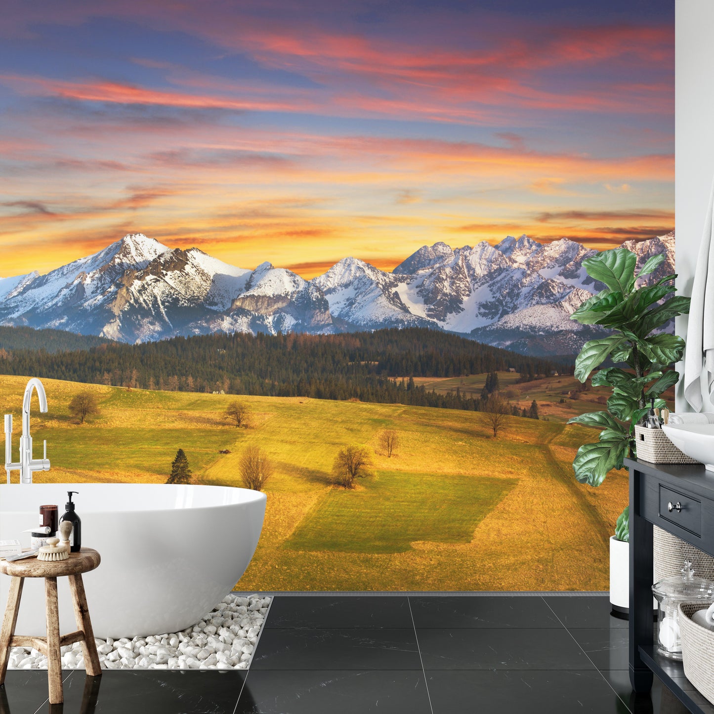 Fototapete Tatra-Gebirge Bei Sonnenuntergang