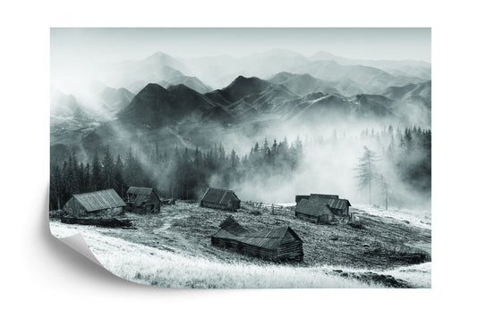 Fototapete Schwarze Und Weiße Berge