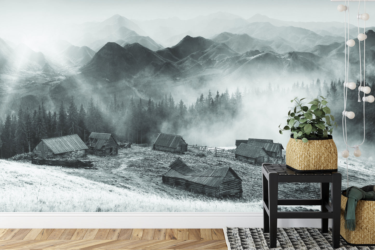 Fototapete Schwarze Und Weiße Berge