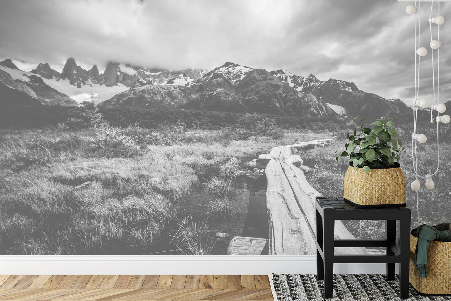 Fototapete Schwarze Und Weiße Berge