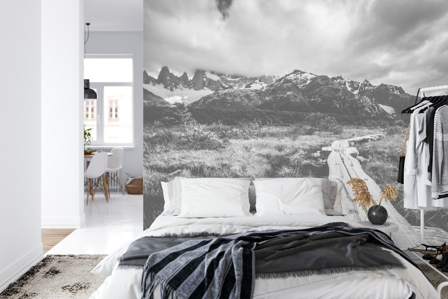Fototapete Schwarze Und Weiße Berge
