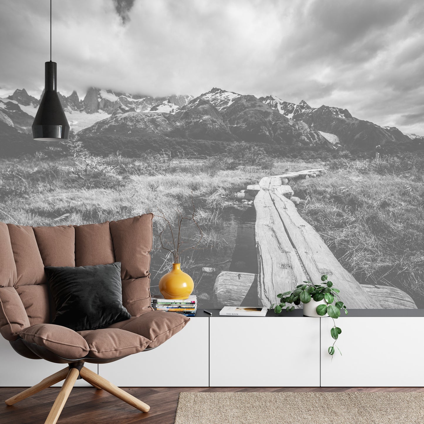 Fototapete Schwarze Und Weiße Berge