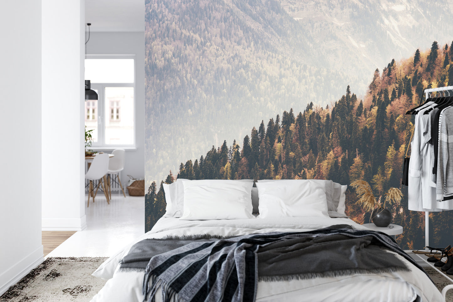 Fototapete Wald Berge