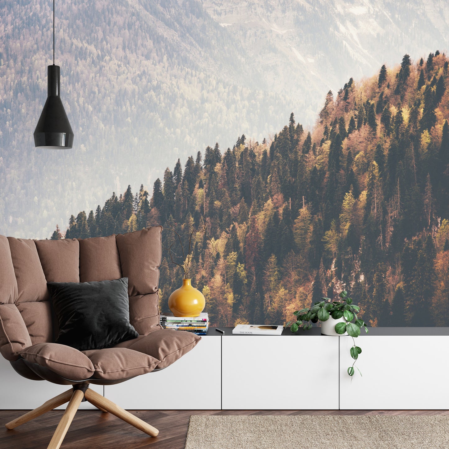 Fototapete Wald Berge