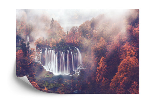 Fototapete Herbst Wasserfall