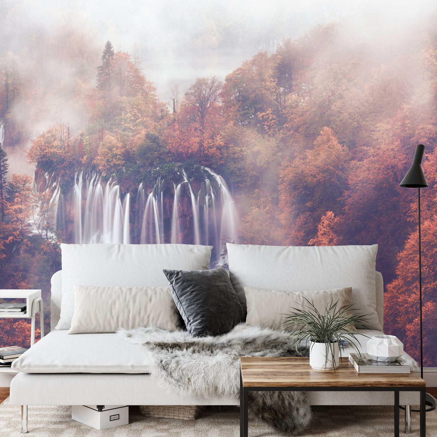 Fototapete Herbst Wasserfall