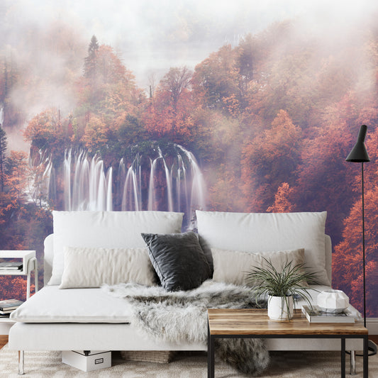 Fototapete Herbst Wasserfall