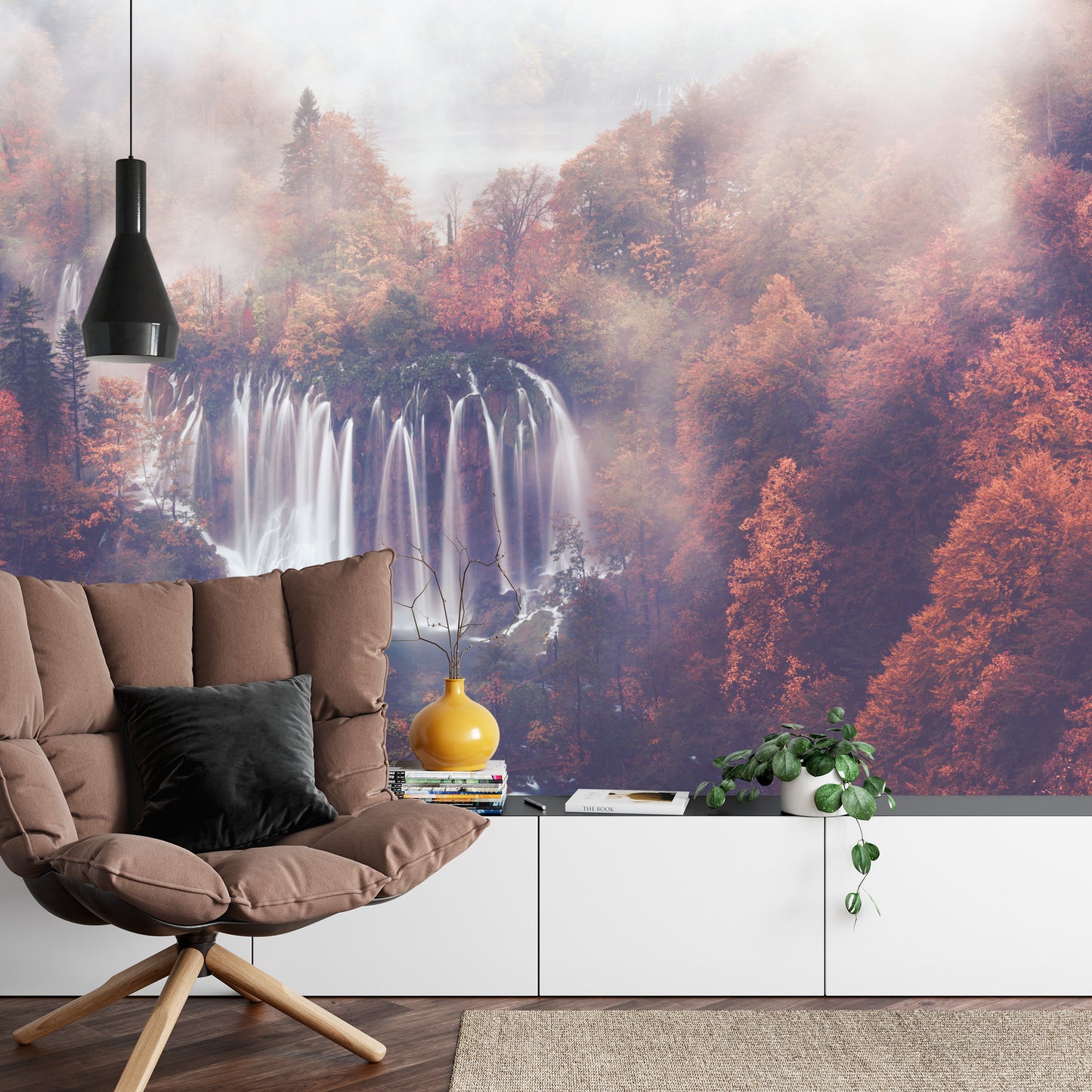 Fototapete Herbst Wasserfall