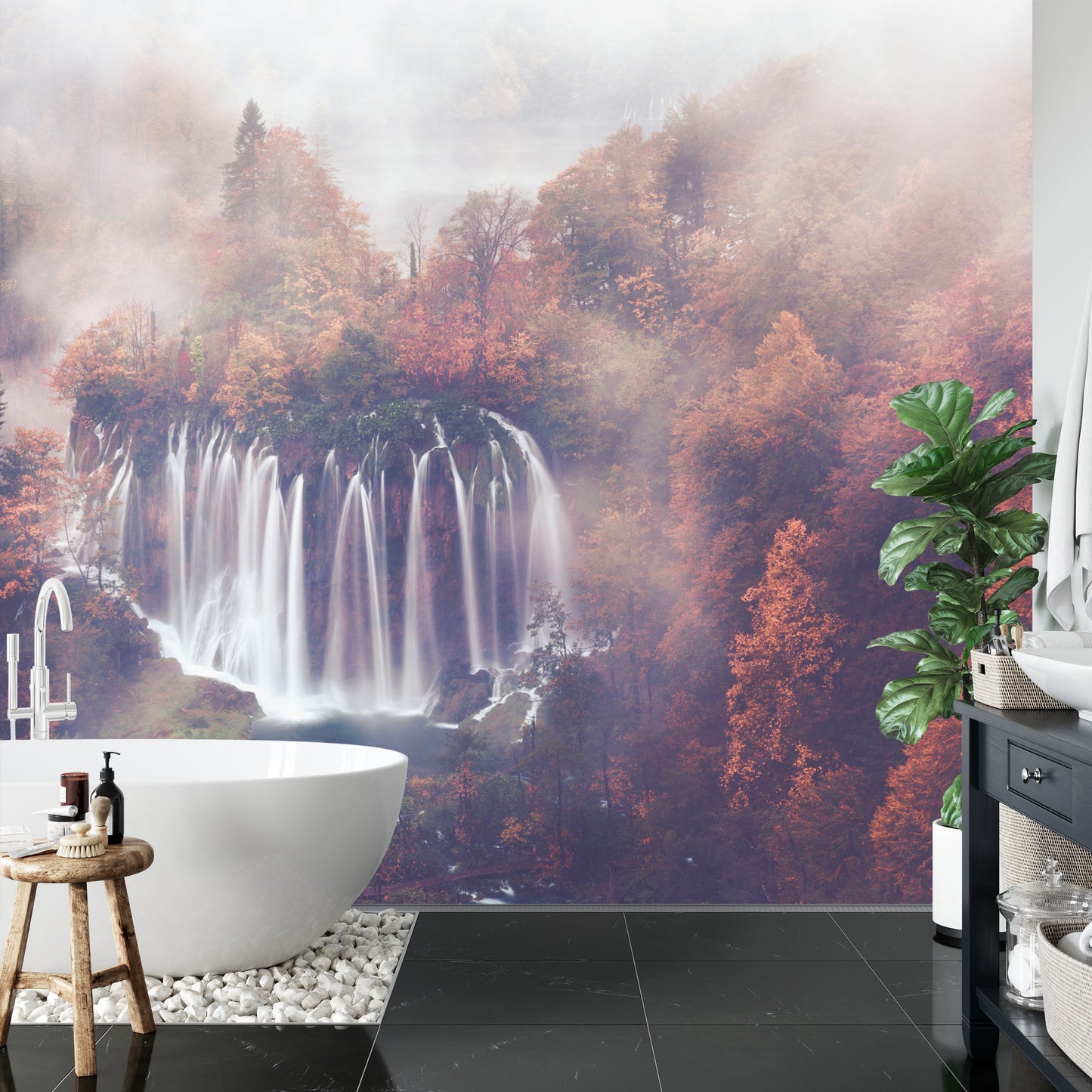 Fototapete Herbst Wasserfall