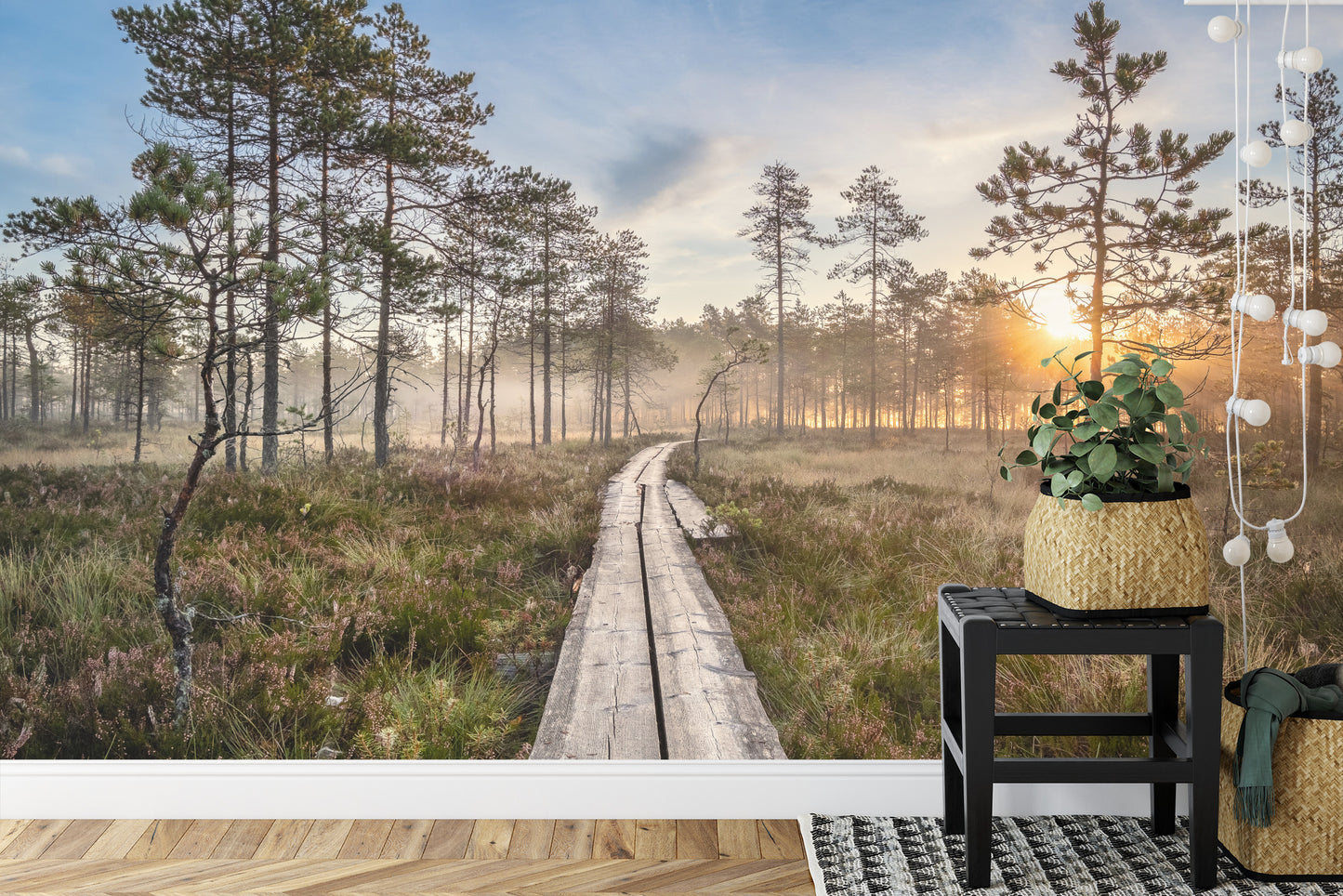 Fototapete Hölzerner Pfad Im Wald