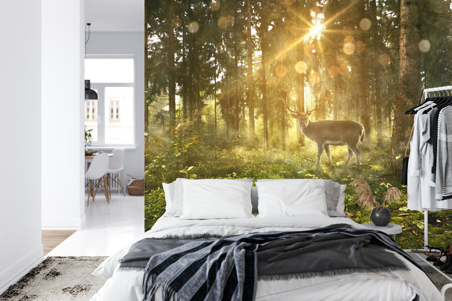 Fototapete Rehe Am Morgen Im Wald