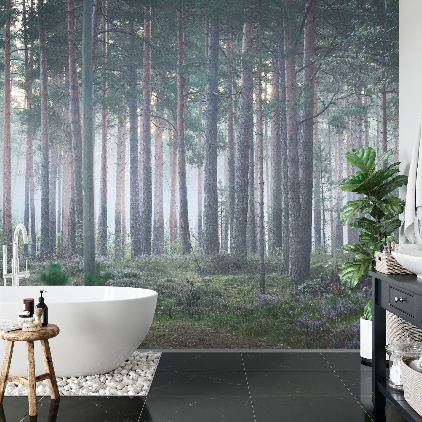 Fototapete Nebliger Wald