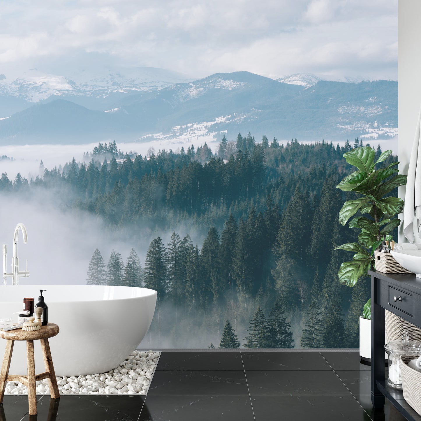 Fototapete Nebliger Wald