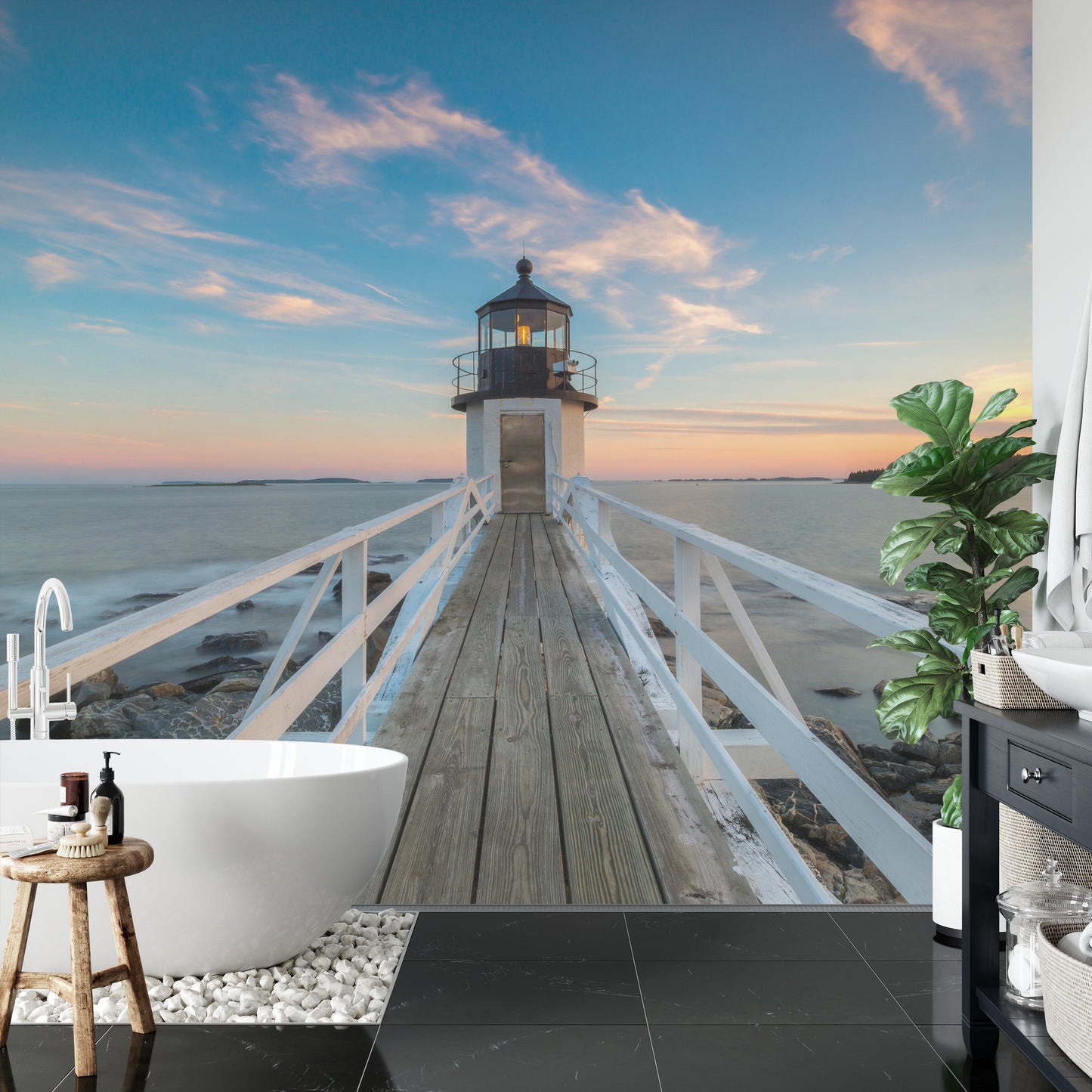 Fototapete Landschaft Bootssteg 3D