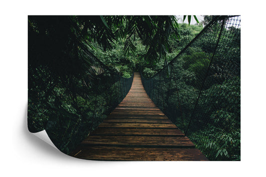 Fototapete Hängebrücke In Einem Wald