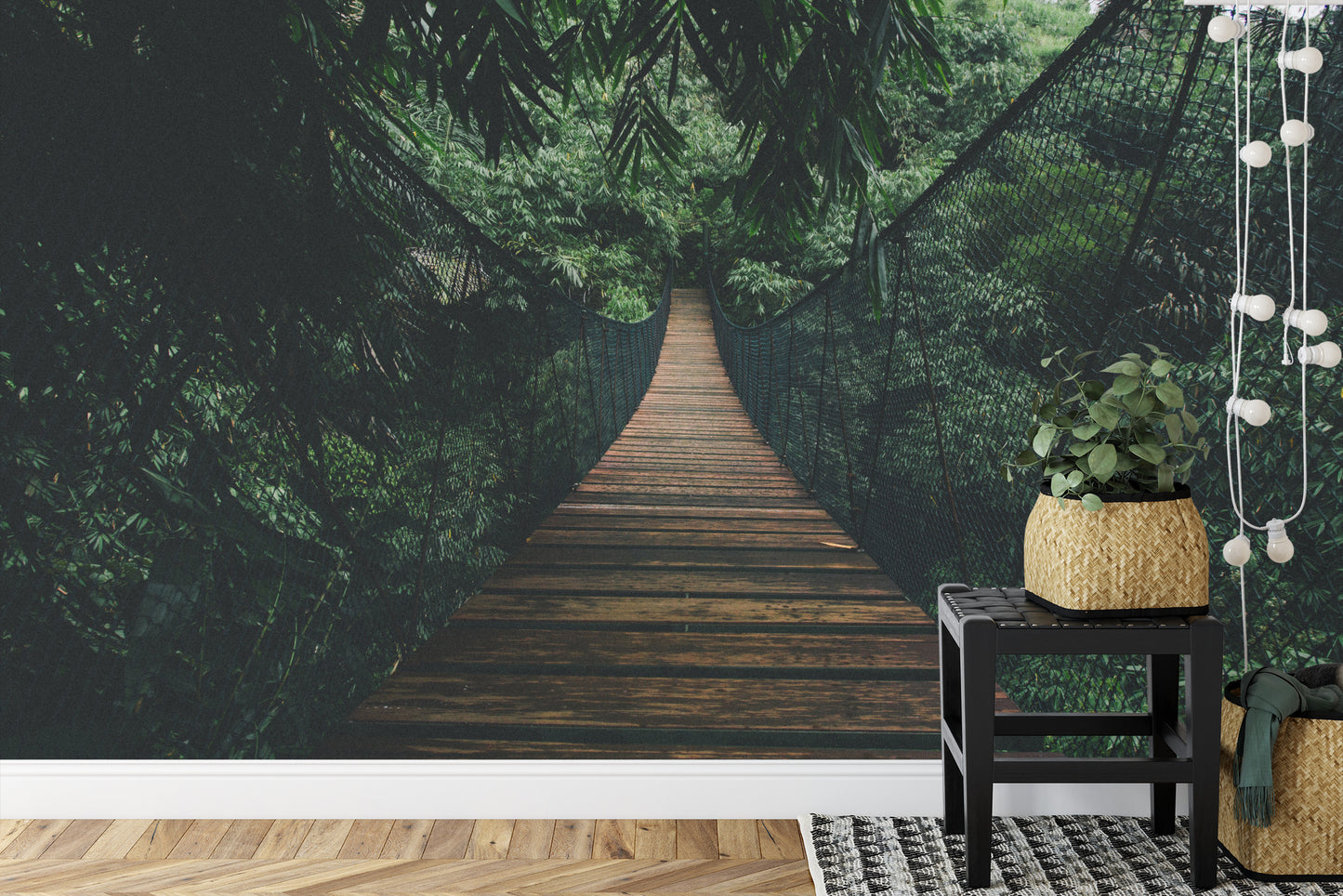 Fototapete Hängebrücke In Einem Wald