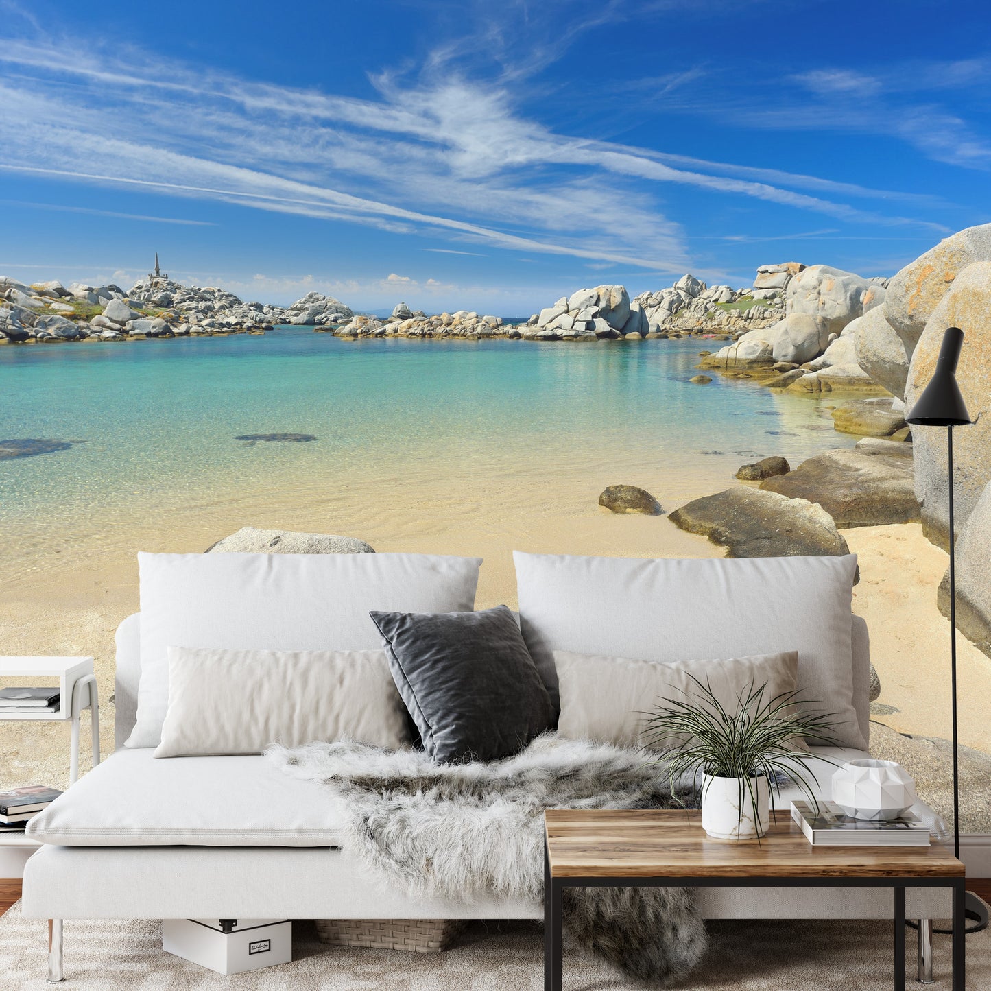 Fototapete Strand Felsen