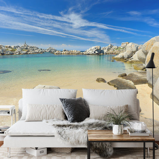 Fototapete Strand Felsen