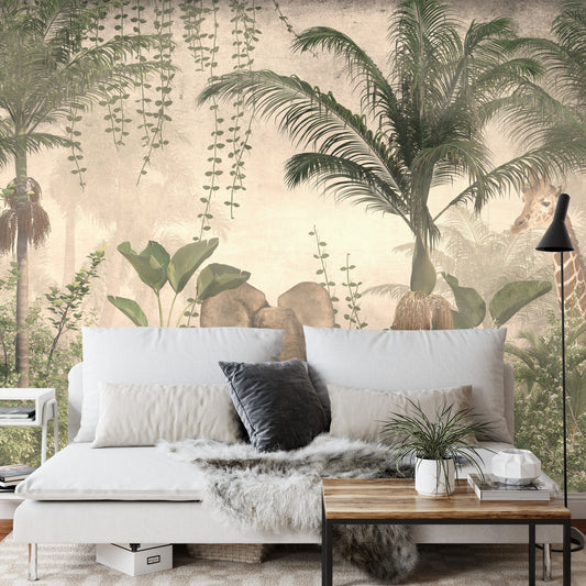 Fototapete Tropical Trees And Leaves For Digital Printing Wallpaper, Custom Design Wallpaper - 3D