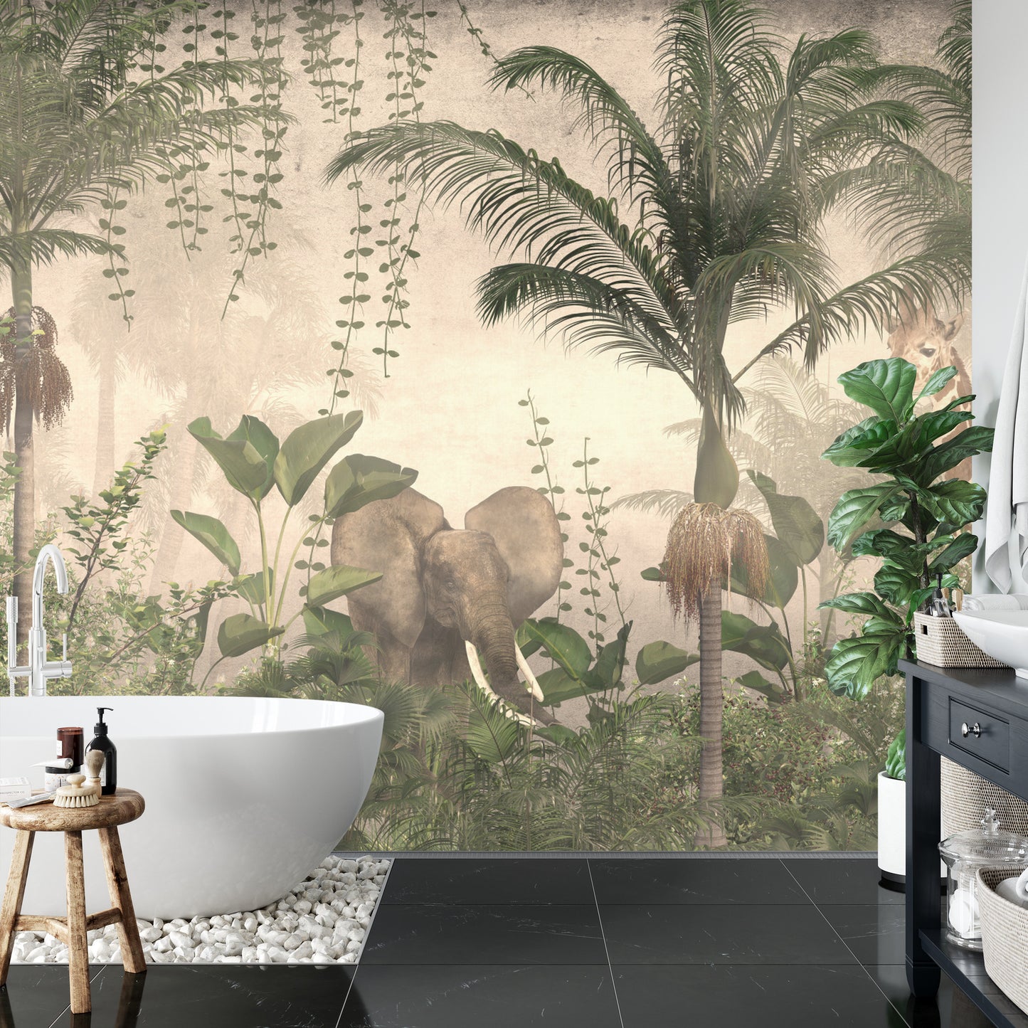 Fototapete Tropical Trees And Leaves For Digital Printing Wallpaper, Custom Design Wallpaper - 3D