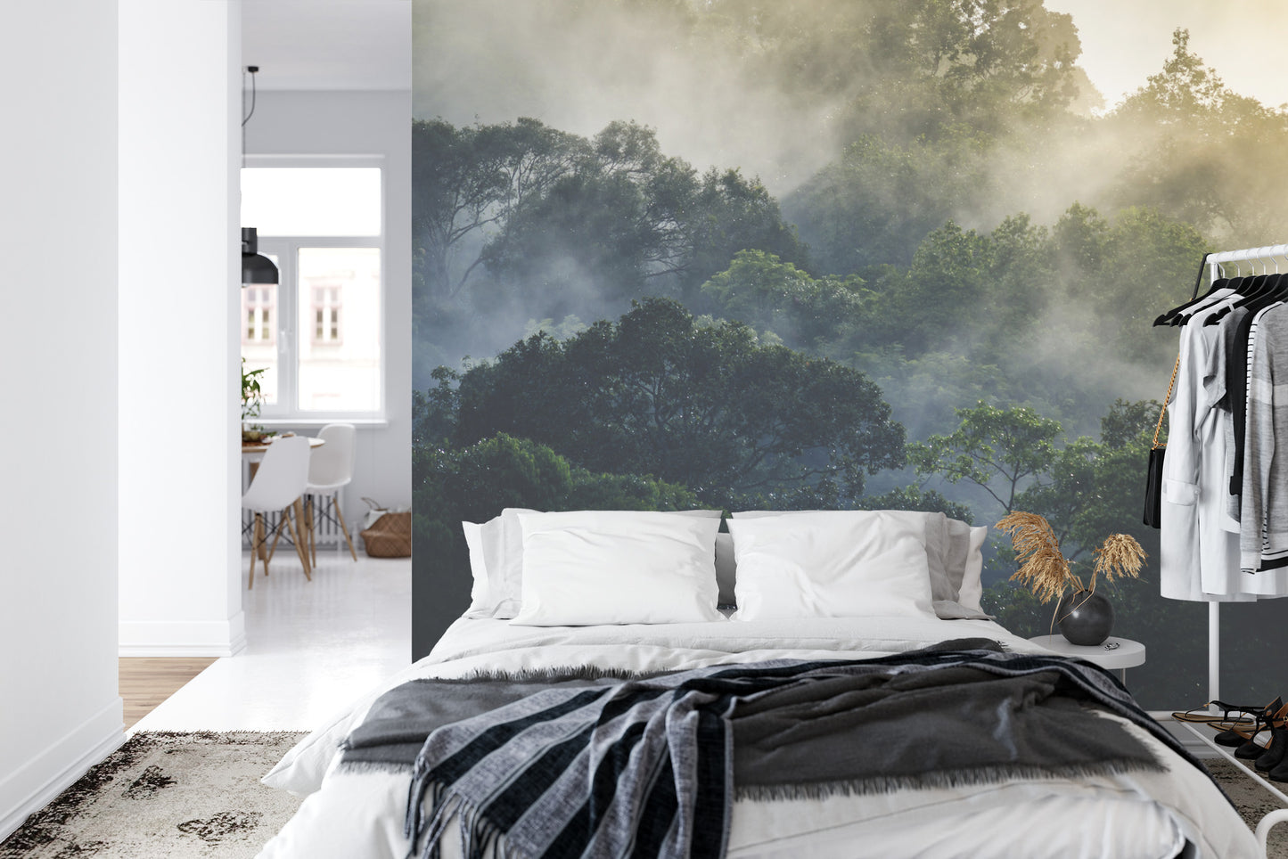 Fototapete Landscape Of Asia Tropical Rainforest, Canopy Tree Of Jungle Green Forest Park Outdoor, Nature Environment Mountain View, Concept Of Freedom Relaxation In Holiday For Spa Yoga And Retreat