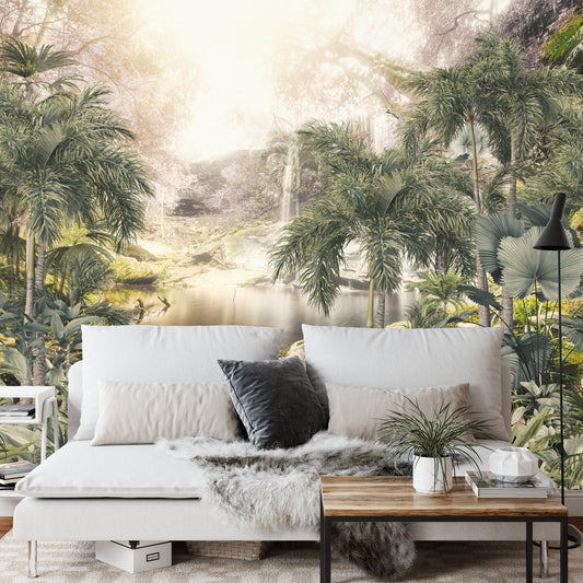 Fototapete Tropical Trees And Leaves For Digital Printing Wallpaper, Custom Design Wallpaper - 3D