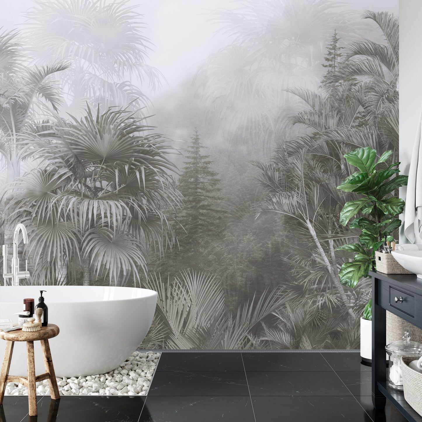Fototapete Tropical Trees And Leaves For Digital Printing Wallpaper, Custom Design Wallpaper - 3D