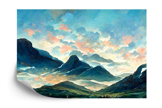 Fototapete Fairy Land, Contemporary Art, Poetic Scenery Background, Oil Canvas Painting