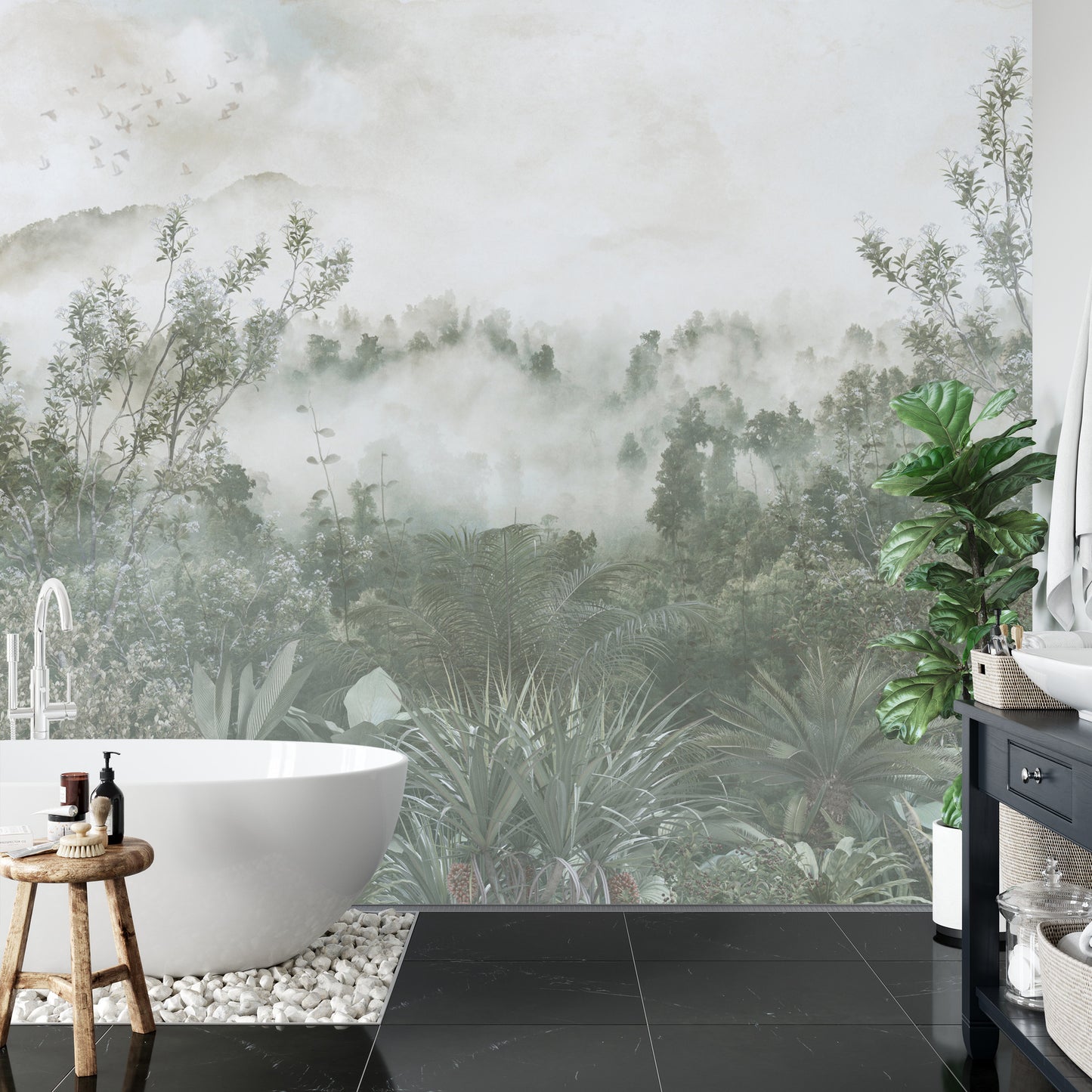 Fototapete Tropical Trees And Leaves For Digital Printing Wallpaper, Custom Design Wallpaper - 3D