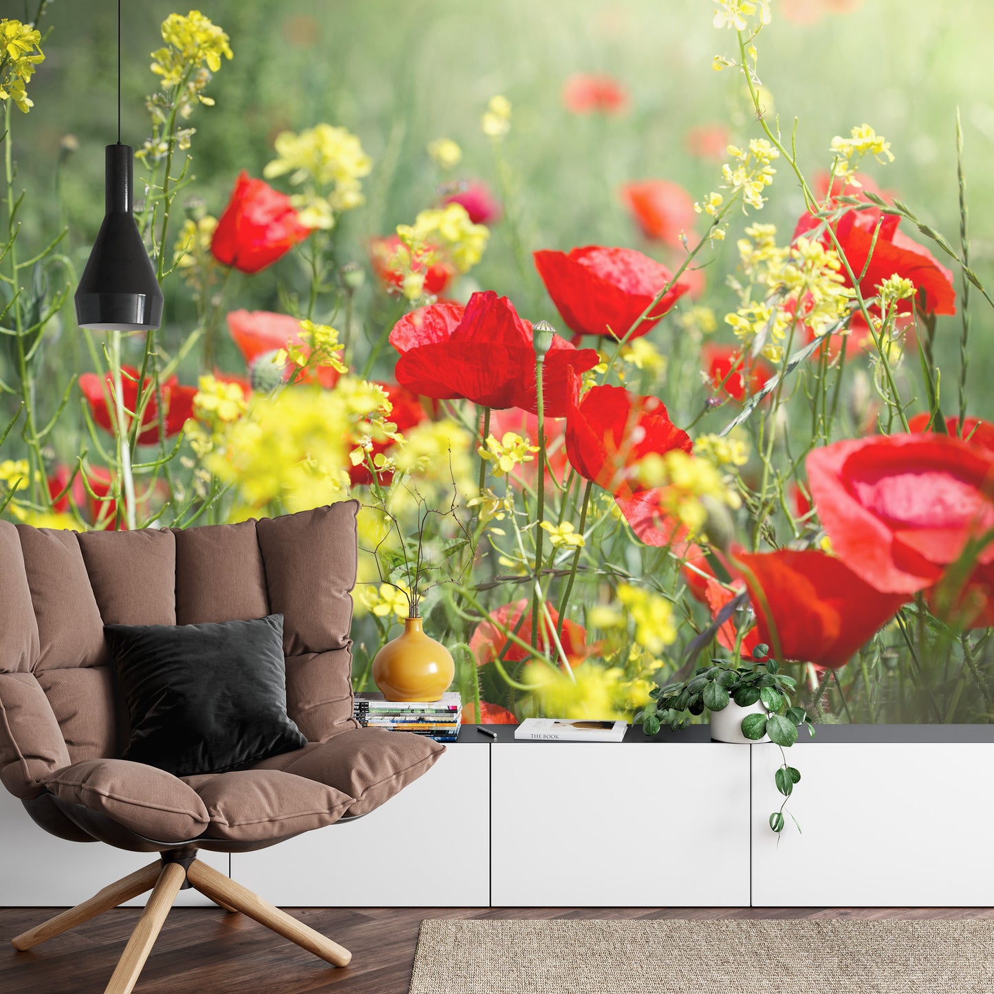 Fototapete Mohnblumen Wiese