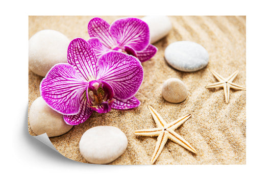 Fototapete Spa Strand Orchidee