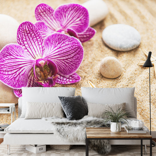 Fototapete Spa Strand Orchidee