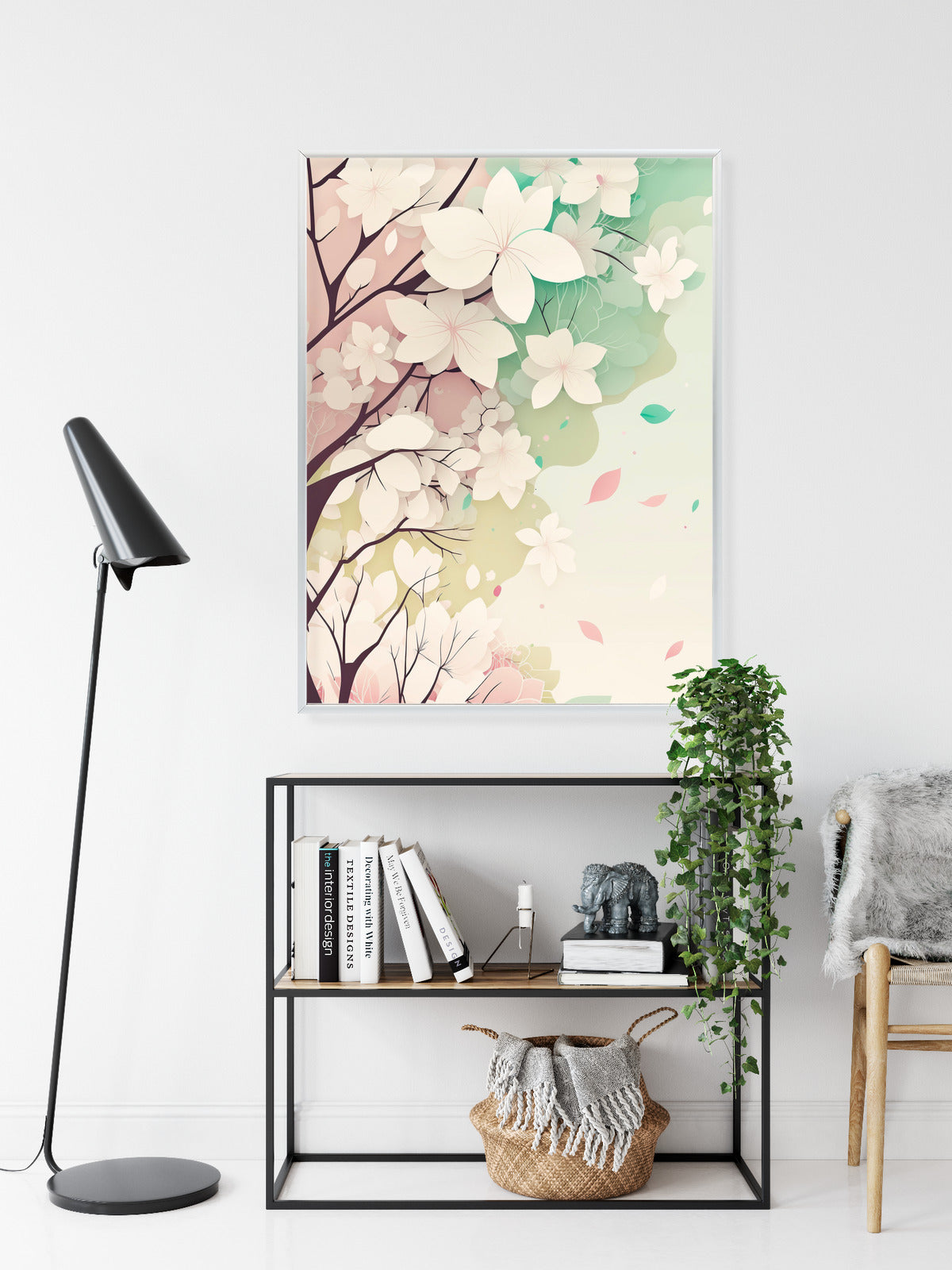 Poster Blühende Pastellbäume Im Frühling Rahmen Holz Mit Passepartout Farbe Natürlich