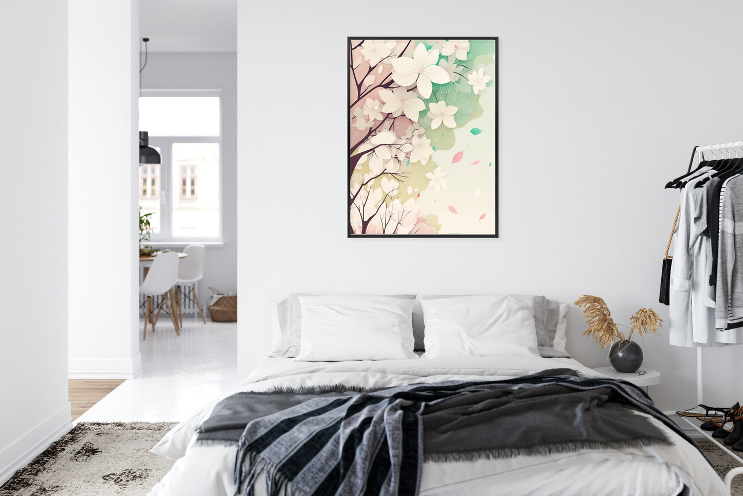 Poster Blühende Pastellbäume Im Frühling Rahmen Holz Mit Passepartout Farbe Natürlich