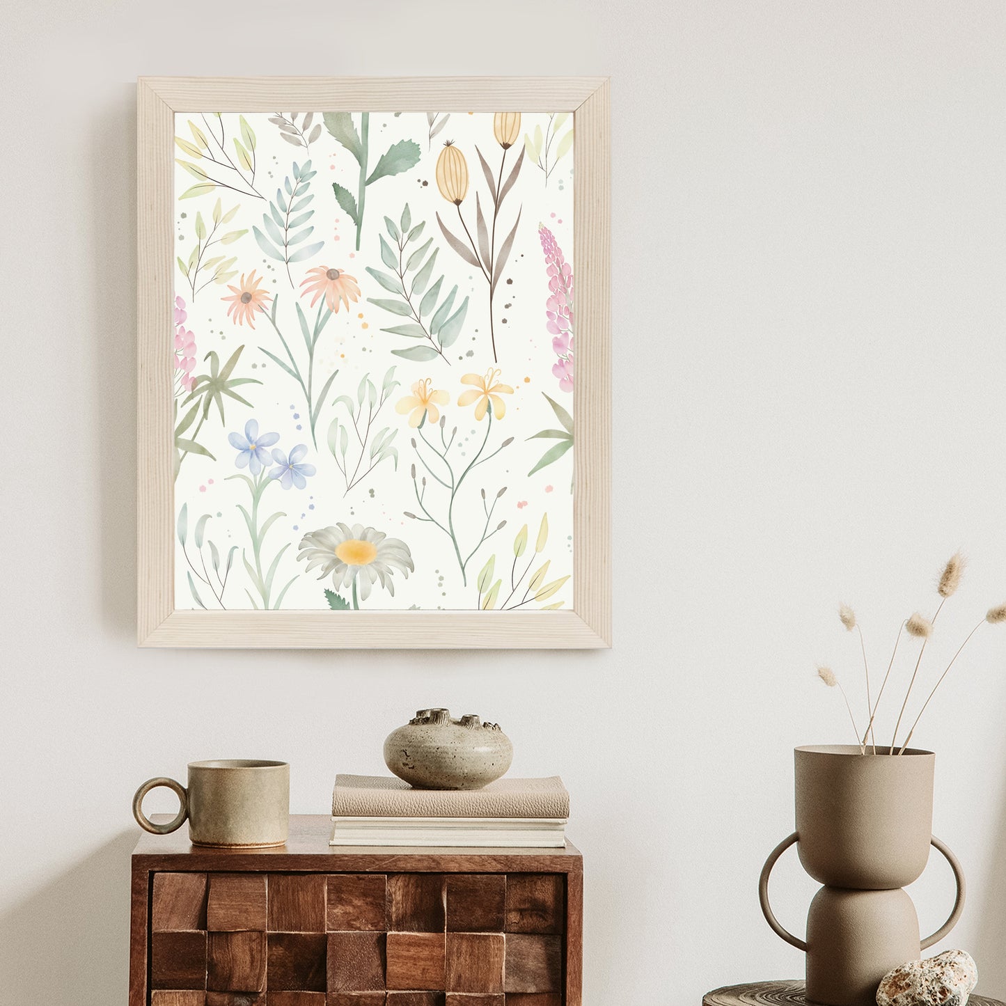 Poster Pastellaquarell-Wildblumen